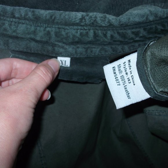CAbi 143 Size XL 100% Leather Green Shirt Jacket - Picture 7 of 8